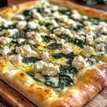 Greek Roasted Garlic Spinach White Pizza