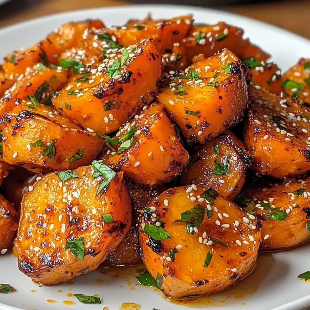 Honey Chili Smashed Sweet Potatoes