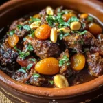 Moroccan Lamb Tagine with Apricots and Almonds