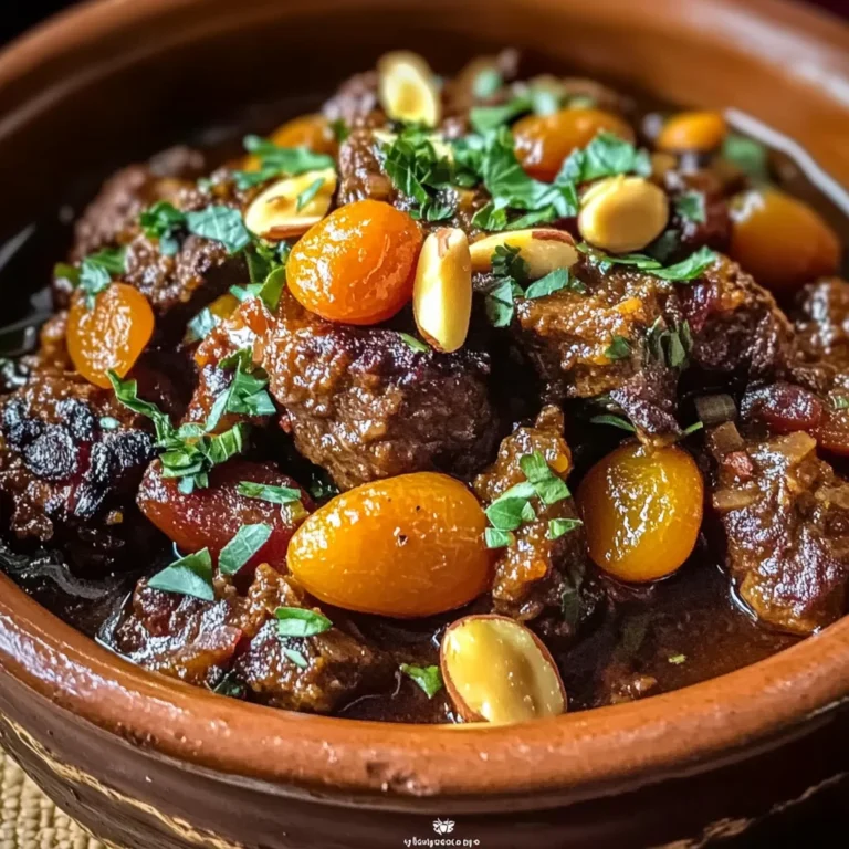 Moroccan Lamb Tagine with Apricots and Almonds