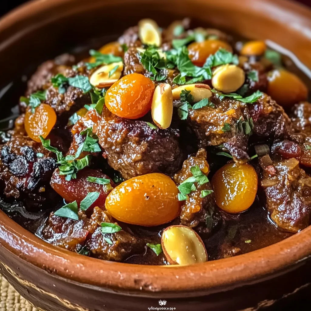 Moroccan Lamb Tagine with Apricots and Almonds