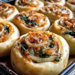 Vegan Caramelized Onion & Spinach Pizza Rolls