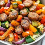 10 Minute Air Fryer Chicken Sausage and Veggies