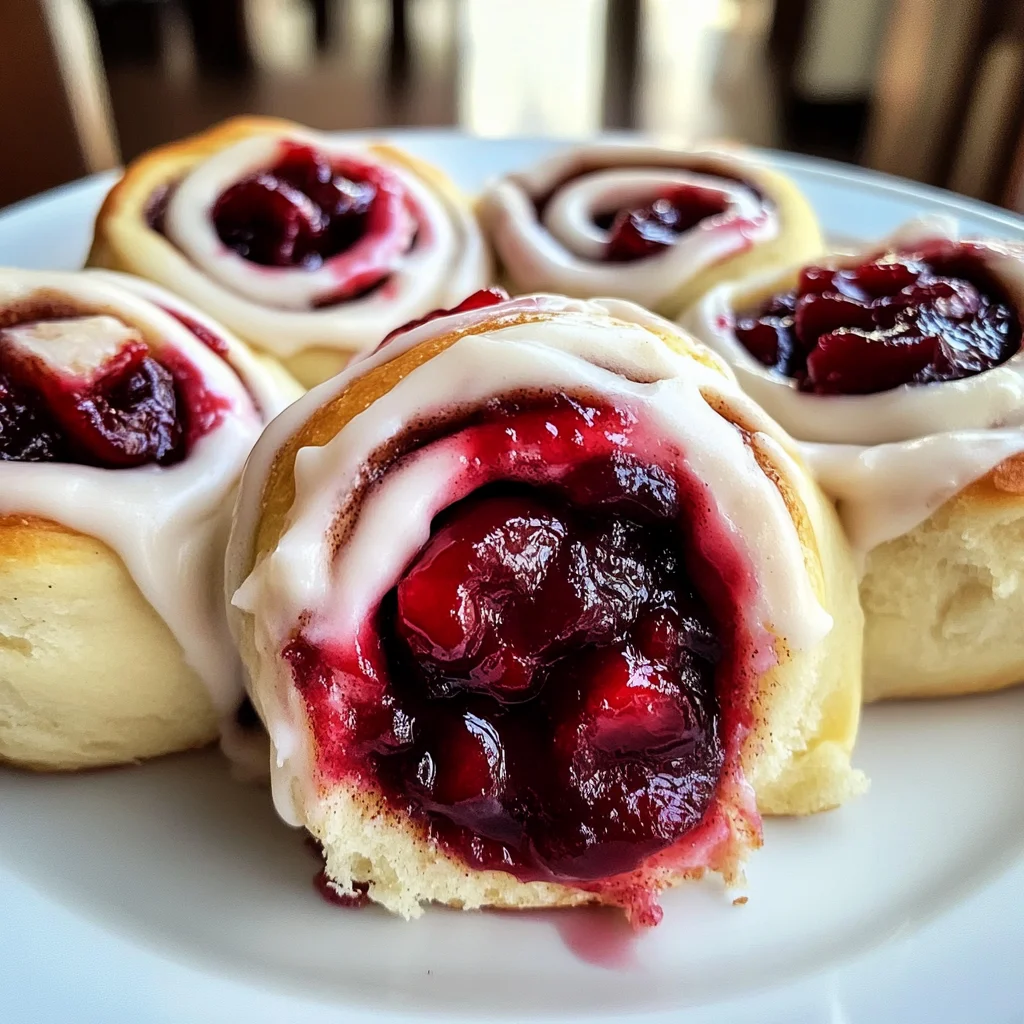 Cherry Cinnamon Rolls with Homemade Filling
