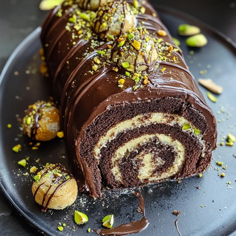 Dubai Chocolate Roll Cake