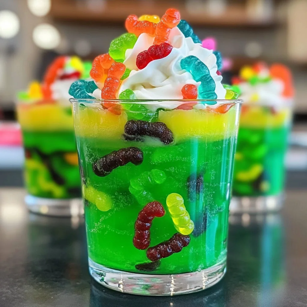 Gummy Worm Jello Cups Recipe