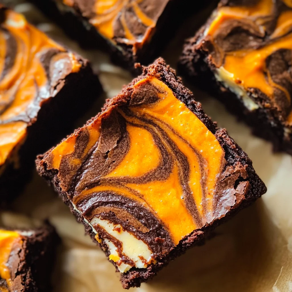 Halloween Cream Cheese Swirl Brownies