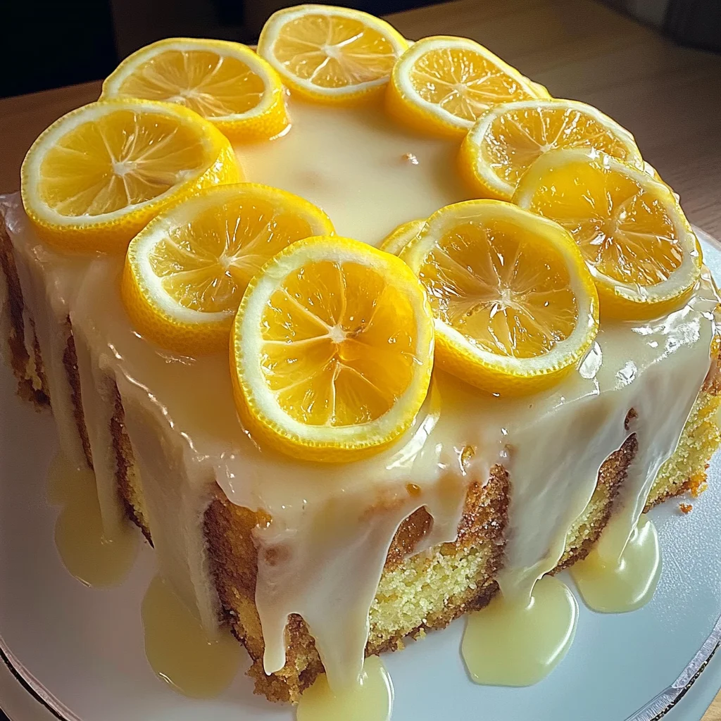 Lemon Cream Cheese Pound Cake with Candied Lemons