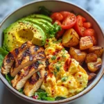 Protein Power Bowl with Avocado, Eggs, and Chicken