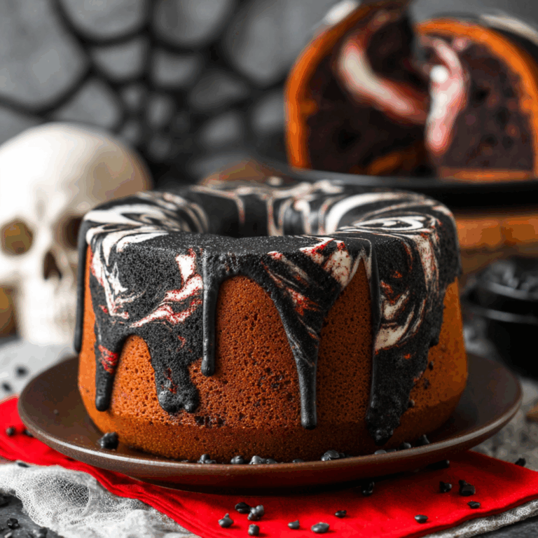 Spooky Halloween Marble Cake