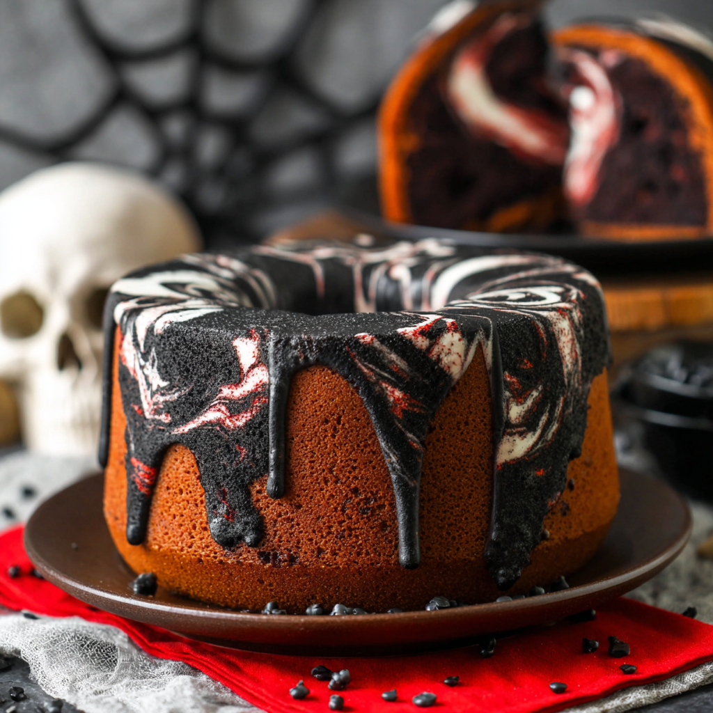 Spooky Halloween Marble Cake
